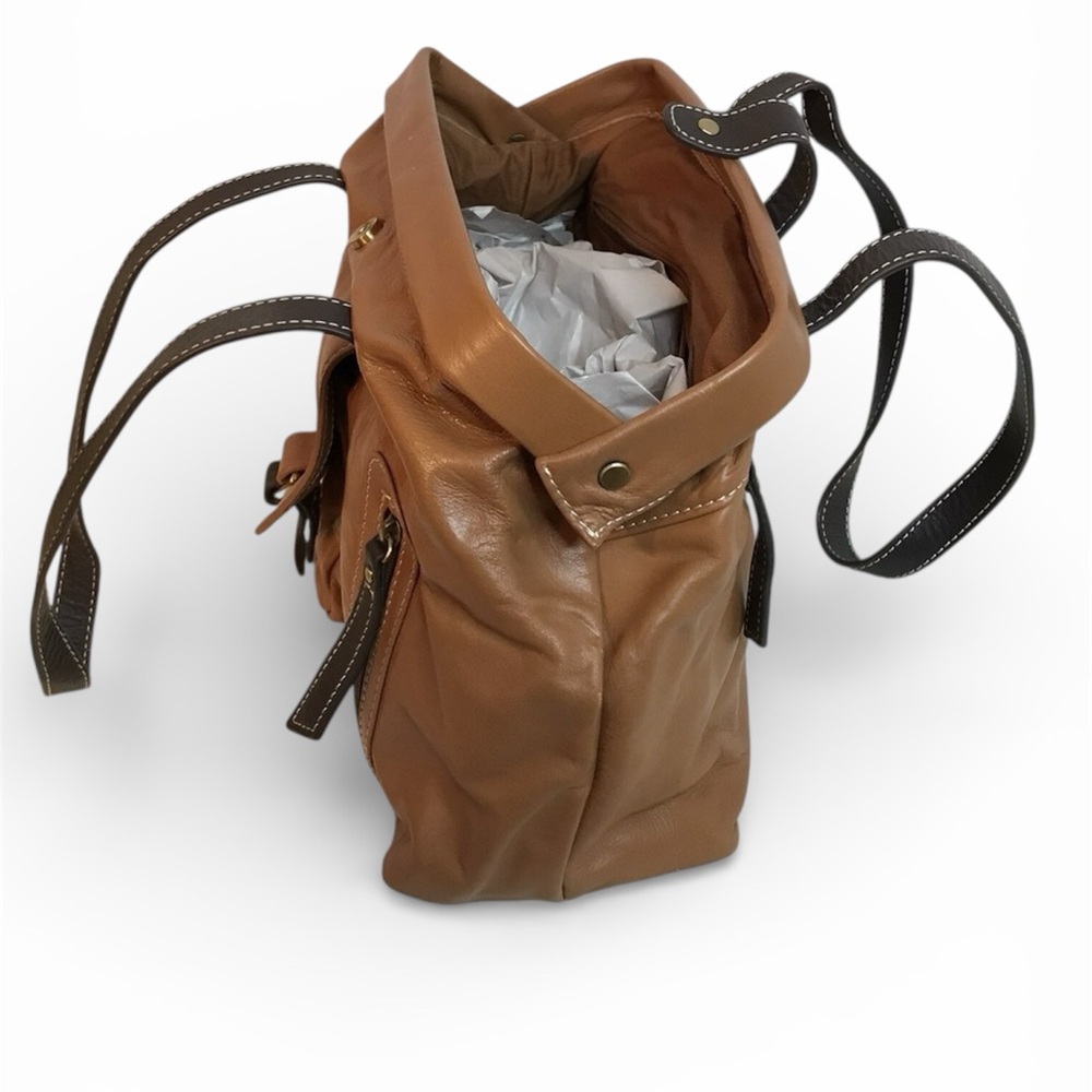 NorthStyle Brown Shoulder Bag with Dark Straps - Picture 7 of 10